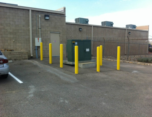 Safety bollards detail work